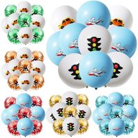 10Pcs 12inch Cartoon Car Airplane Confetti Latex Balloons Aircraft Theme Party Decor Balloon Kids Birthday Baby Shower Air Globs Artificial Flowers  P