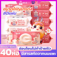 [ยกลัง 40ห่อ คุ้มค่า]ผ้าเปียกย ทิชชู่เปรียกทำความสะอาด สูตรทำความสะอาดมือและปาก นุ่มดีละเอียดสบาย ไม่มีสารเคมี ปลอดภัย พร้อมส่งทุกวัน