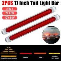 LED Triple Tailgate Lighting Bars Waterproof 72LED Stop Turn Tail 3Rd Brake Light Bar Truck Trailer for Trailer Pickup Jeep RV Van No Drill Install (2PCS)