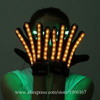 ♙ Free Shipping Bright LED Stage Props Colorful Led Luminous Gloves Nightclub Bar Ktv Singer Dancer DJ Gloves Event Party Supplies