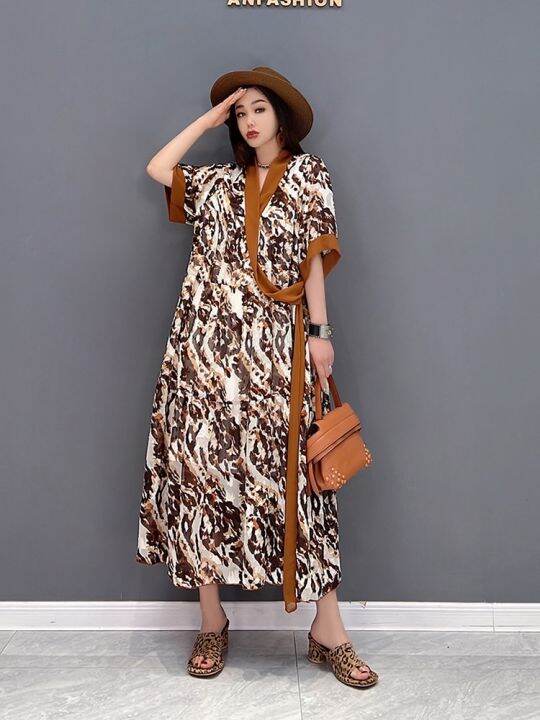 xitao-dress-loose-temperament-chiffon-print-dress