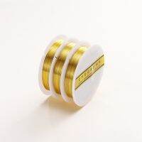 hot【cw】 0.2-1.0mm 14K Gold Color Plated Wire for Jewelry Making Supplies Accessories Beads Materials