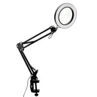 10X Magnifying Glass with Light and Clamp 3 Color Modes 10 Brightness Adjustable Magnifying Desk Lamp for Crafts Reading