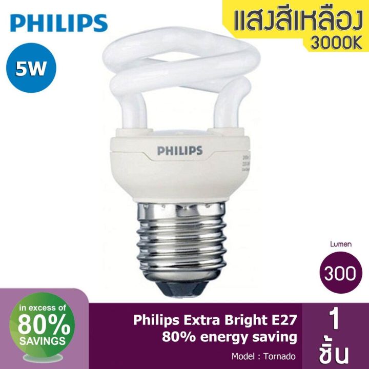 philips-tornado-หลอดประหยัดไฟ-ทอร์นาโด-เกลียว-e27-ขนาด-5w