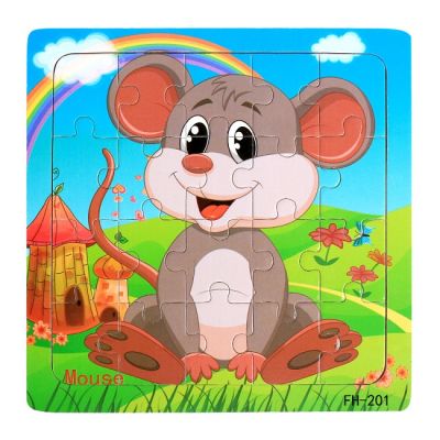 Hot Sale 20 Slice Wooden Puzzle Toy Children Baby Educational Learning Toys for Kids Cartoon Animals Vehicle Wood Jigsaw Puzzles