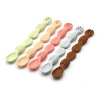 2PCS/Set Baby Spoon Sets BPA Free Silicone Self Feeding Utensil Baby Weaning Spoon for Kids Newborn Tableware Bowl Fork Spoon Sets