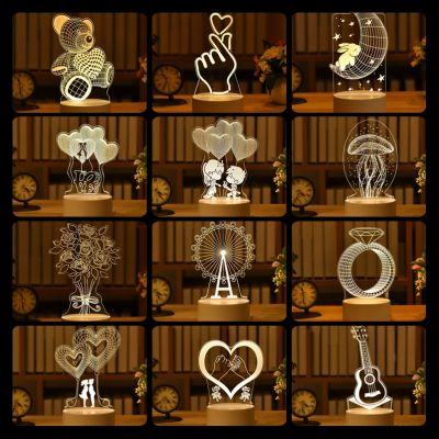 【CC】 Sign Led Lamp for Childrens Night Lights Table Birthday Valentines Day Bedside
