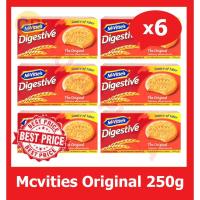 (แพ็ค 6) Mcvitie Digestive Original 250g แมคไวตี้ส์ไดเจสทีฟบิสกิตข้าวสาลี 250กรัม