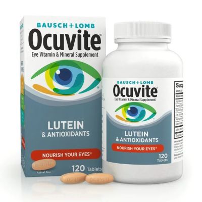 Bausch + Lomb Ocuvite Vitamin &amp; Mineral Supplement Tablets with Lutein, 120 Count Bottle