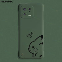 NORVIK ภาพยนตร์การ์ตูนน่ารักลาย Pika สีเขียวเข้มไร้ขอบเคสโทรศัพท์สำหรับ Xiaomi Mi 13 12 12 12T 11T 10T Lite Redmi Note 12 11 11S 10 9S POCO F5 X4 M4 F4 M3 GT Pro 4G 5G n11-2เคสฝาหลังสร้างสรรค์