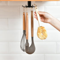 hang qiao shopKitchen Hook 6-Claw Rotating Storage Hook kitchen wall storage rack rotation hook 360° Rotating Universal hook Perforated Kitchen Hook kitchen wall storage rack rotation hook spatula spoon Kitchenware Storage Rotary Hook