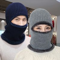 Men Women Winter Balaclava Warm Knitted Neck Warmer Windproof Beanie Hat Fleece Lined Face Covering for Outdoor Sports Snow Cap