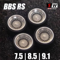 164 SW 7.5mm8.5mm9.1mm Roda 9.3mm10.3mm11.1mm Tayar Gandar BBS RS สำหรับรุ่น1:64 Kereta Diubahsuai Bahagian