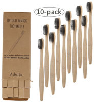 10Pcs Bamboo Charcoal Toothbrushes Soft Bristles Eco Friendly Oral Care Travel Tooth Brushes