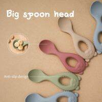 4 Colors Baby Silicone Spoon Creative Bear Feeding Tableware Non-Slip Baby Learning Care Product Food Grade Waterproof Tableware Bowl Fork Spoon Sets