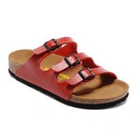 ⋌รองเท้าแตะ ลาย Birkenstock Birken สไตล์คลาสสิก สีแดง สําหรับผู้ชาย และผู้หญิง