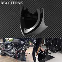 รถจักรยานยนต์สีดำ Lower Chin Fairing สปอยเลอร์ด้านหน้าสำหรับ Harley Fatboy Softail Sportster Dyna 04-17 Touring Road Street Glide 96-17