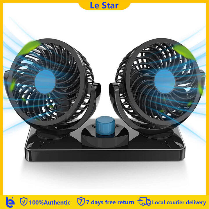 Car fan 12V/24V electric car cooling fan can rotate 360 degrees, double