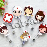 【hot sale】 ✁▣ B11 [Ready Stock] Cartoon Retractable Badge Reel Nurse Exihibiton ID Name Card Badge Holder Clip