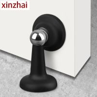 ↂ New Stainless Steel Magnetic Door Gear Door Stopper Anti-collision Silicone Door Fixed Mute Door Touch Ground Suction