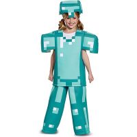 ชุดเกราะ Deluxe Minecraft เครื่องแต่งกายสําหรับเด็ก สีฟ้า