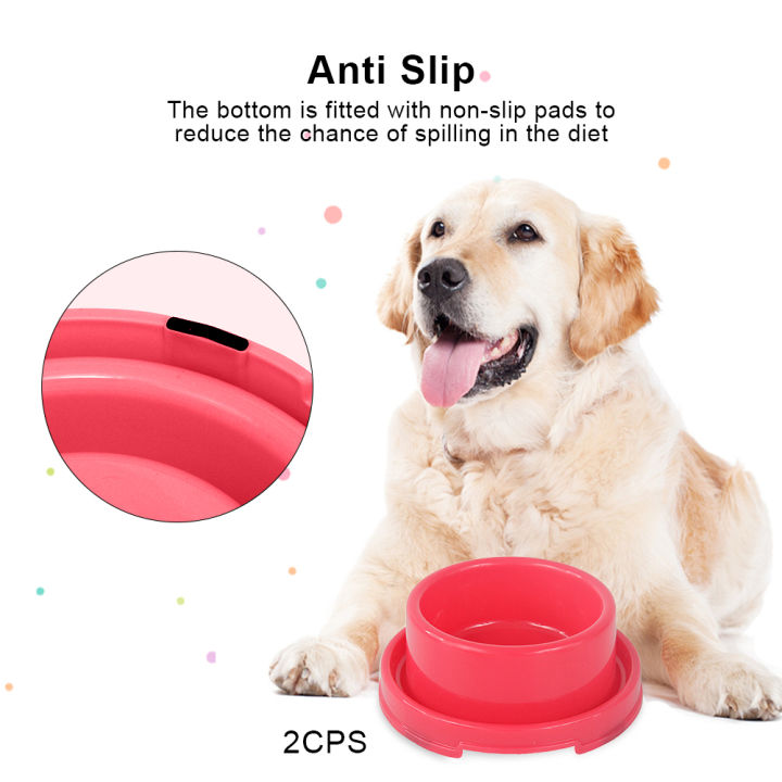 2pcs-anti-skid-pp-cat-easy-to-clean-practical-convenient-ants-away-puppies-colorful-round-portable-wear-resistant-ultra-light-no-spill-long-lasting-sturdy-odorless-dog-bowls