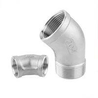 1/8 1/4 3/8 1/2 3/4 1 Female X Male Thread Street Elbow 45 Degree Angled SS 304 Stainless Steel Pipe Fitting Connectors