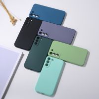 Casing Fundas ponsel silikon cair lunak untuk Samsung Galaxy S20 S21 FE S23 S22 S20 Ultra Plus tas Bumper pelindung kamera penuh