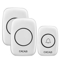 ☬✥✺ CACAZI 110DB 300M 60 Chime Waterproof Wireless Doorbell Remote EU Plug Smart Doorbell Battery 1 Button 2 Receiver