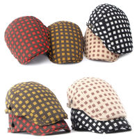 2023ลายสก๊อต Berets หมวกสำหรับชาย Herringbone Newsboy หมวกผู้หญิง Vintage Flat Peaked หมวกชายฤดูร้อนกอล์ฟขับรถหมวก Casquette