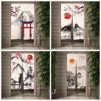 【YD】 Ink Painting Mount Door Curtain Room Partition Drape Entrance Hanging Half-Curtain