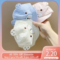 ♟☇✠ Cute Bear Baby Peaked Cap Soft Cotton Breathable Infant Baseball Hat Cartoon Toddler Outdoor Sun Visors Solid Color Bonnet 아기모자