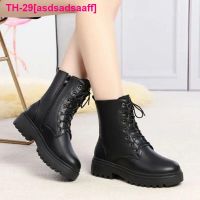 asdsadsaaff Botas de Combate altas femininas Sapato com cadarço plataforma Bota Biker Militares Outono Inverno