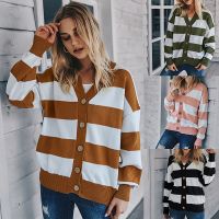 Women Autumn Winter Sweater Knitted Pullovers Women Top Wearing Patchwork Womens Sweaters Cardigan