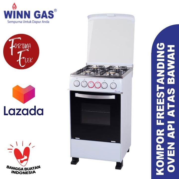 Win Gas Winn Gas Kompor Gas Free Standing 4 tungku W 5060 A + Oven Api Atas ...