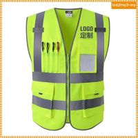 CODAndrew Hearst [Activity Price] 4 Pockets Class 2 High Visibility Zipper Front Safety Vest With Reflective Strips