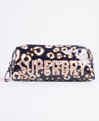 SUPERDRY JELLY PENCIL CASE - กระเป๋าดินสอ กระเป๋าเครื่องเขียน สำหรับผู้หญิง สี Leopard Print