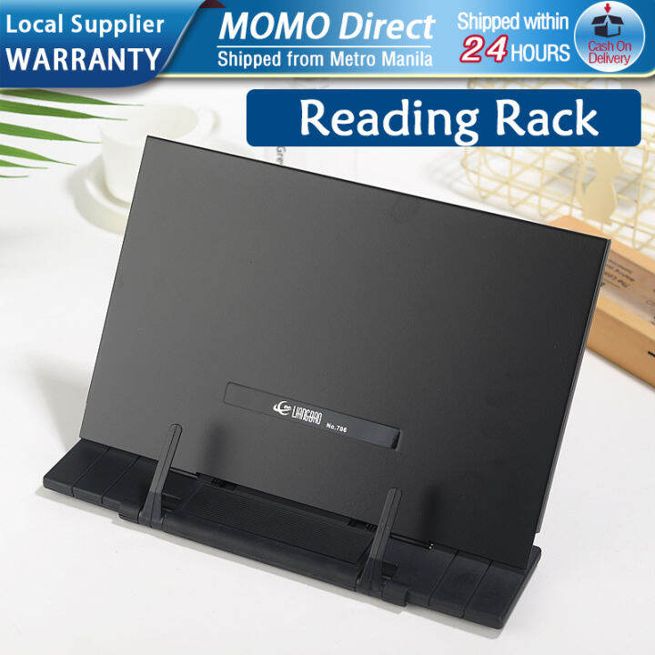 Reading Stand Book Stand Portable Bookshelf Black Reading Desk Shelf Adjustable Tilting Groove