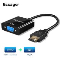 Essager HDMI-Compatible to VGA Adapter Cable 1080P Male to VGA Female 3.5mm Converter Video Aux Audio Splitter For Laptop PS4 TV Cables