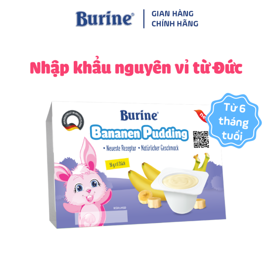 Combo 4 vỉ pudding ăn dặm burine vị chuối dành cho trẻ từ 6 tháng tuổi - ảnh sản phẩm 2