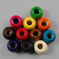 100pcs/pack Mixed Color Wooden Beads for Macrame Jewelry Charms Crafts Making 17x16mm / 8mm holes