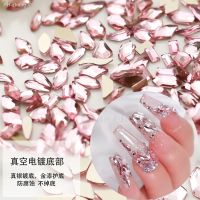 50PCS Translucent Pink Flatback Various Shapes Diamond Crystal Glass Nail Art Rhinestones Jewelry Decoration Manicure DIY Charms