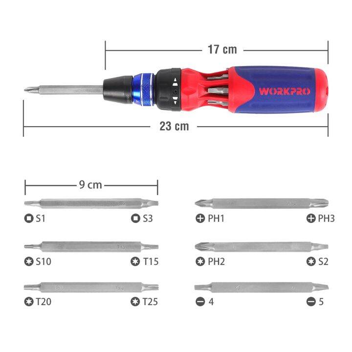 workpro-ชุดไขควง12-in-1ไขควงเฟืองใน1-ไขควง-s2ไขควงสำหรับโหลดเร็วชุดข้อต่อไขควงบิต