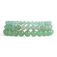 แฟชั่นใหม่เครื่องประดับธรรมชาติสร้อยข้อมือลูกปัดทรงกลม Aventurine สีเขียวเหมาะสำหรับผู้ชายและผู้หญิงและเครื่องประดับเครื่องรางของขวัญ