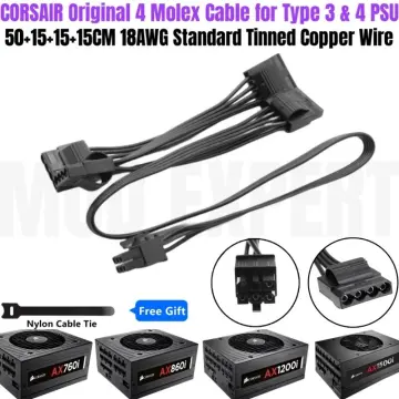 Original CORSAIR RM750e RM850e RM1000e Type4 Modular CPU Power Cable PSU  8Pin to 8Pin 4+4Pin SPLIT P4 ATX 12V Sleeved 65CM 18AWG