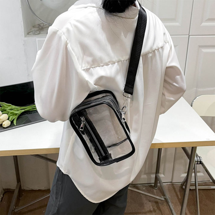 กระเป๋าสะพายแฟชั่นใหม่โปร่งใส-pvc-ความจุมากกระเป๋าหิ้วมีขนาดเล็ก