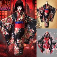 [Ready Stock] Kimono Anime Hell Costumes Obi Haori Floral Robe