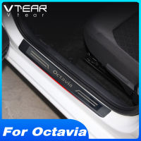 Vtear สำหรับ Octavia A7 A8ประตู Sill Guard สติกเกอร์ฟิล์ม Anti Scratch Kick จัดแต่งทรงผม Protector เหยียบ Strip อุปกรณ์เสริม