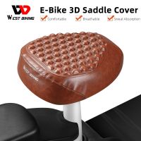 【LZ】✖❀  West Biking-Confortável E-Bike Saddle Gel 3D Capa Almofada assento de bicicleta elétrica impermeável antiderrapante Massagem Relief