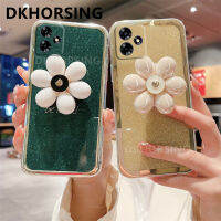 DKHORSING เคสใส่โทรศัพท์ใหม่สำหรับ Realme C53ดอกไม้ลูกอมขาตั้งกากเพชรส่องแสงเป็นประกายวิบวับรักการได้ยิน REALMEC53นุ่มเคสป้องกันกล้อง2023